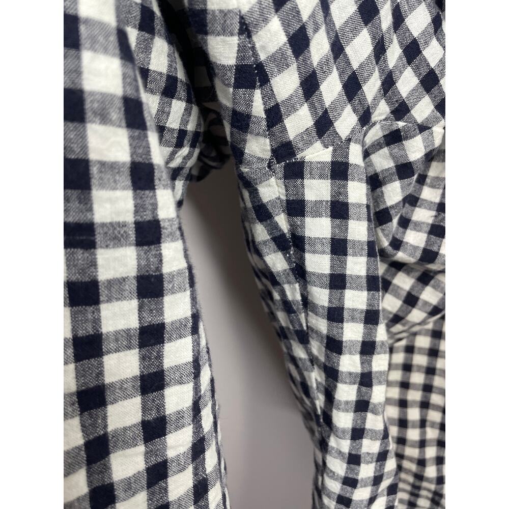 Nettle Studios Everyday Overalls Jumpsuit Navy Blue Gingham Check Cropped M - Picture 6 of 11